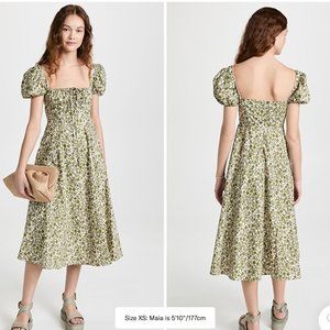 OPT Green Floral Cotton Dress | Size XS | Worn 1x